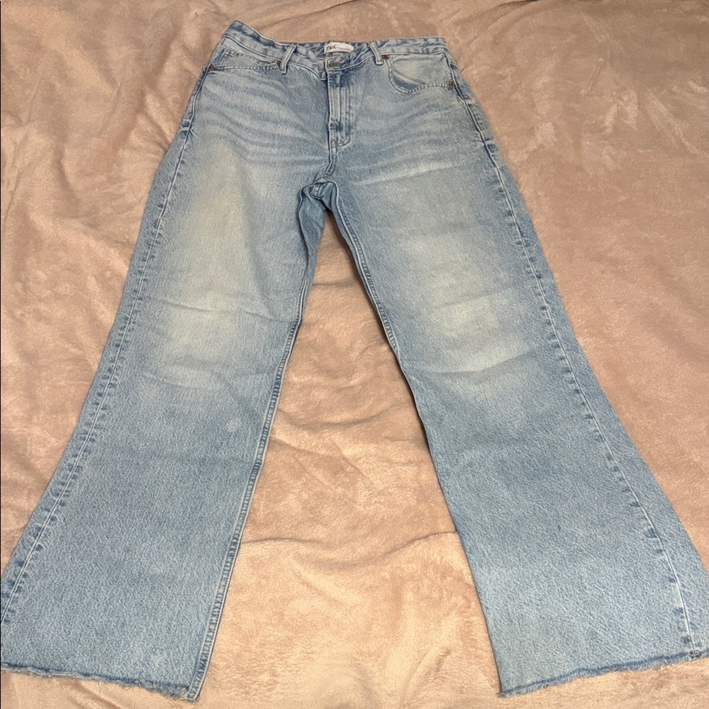 Zara Light Blue Straight Leg Jeans